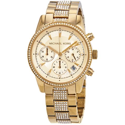 michael kors ritz two tone chronograph watch|mk6484.